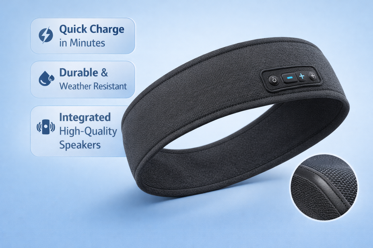 WaveBandzz Bluetooth Headband – Ultra-Thin, Lightweight, Long-Lasting