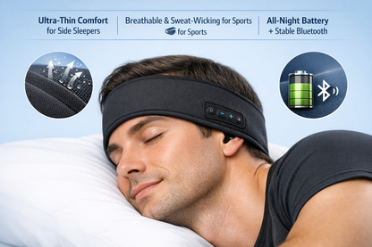 WaveBandzz Bluetooth Headband – Ultra-Thin, Lightweight, Long-Lasting